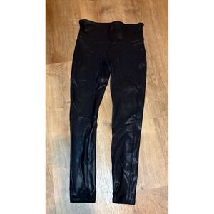 SPANX Leggings Faux Leather Black Womens Size M